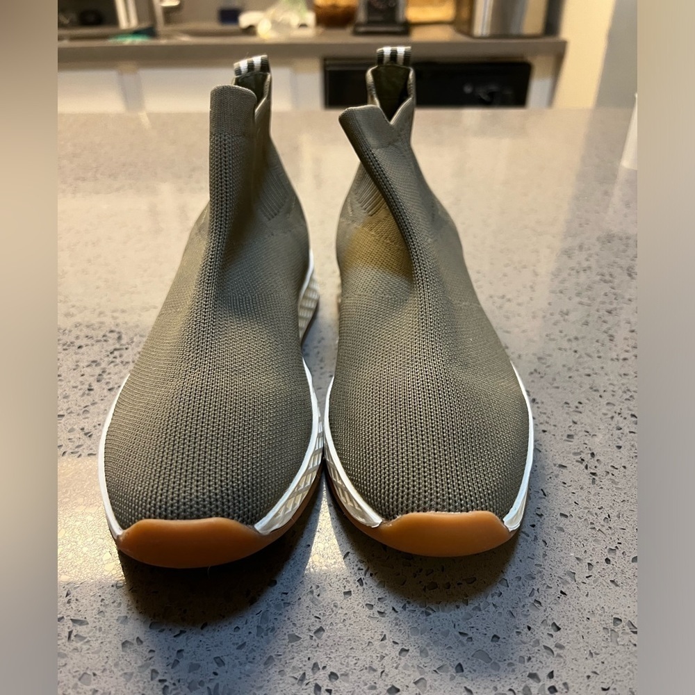 Urban Sport by J/Slides Khaki Green Teddy Knit Slip on Sneakera